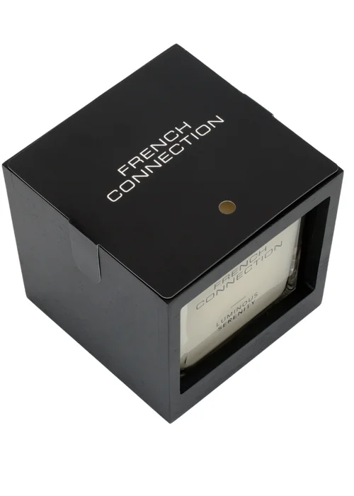 French Connection Large Scented Candle 480G Black Wooden Surround Luminous Serenity 4 Wick - Large Image 4