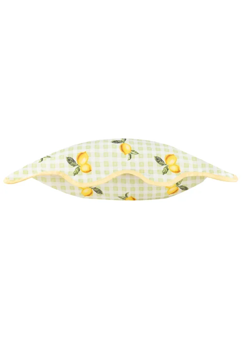 Furn Fruits Lemons Gingham Check Outdoor Cushion (45 x 45cm) - 45cm x 45cm Image 3