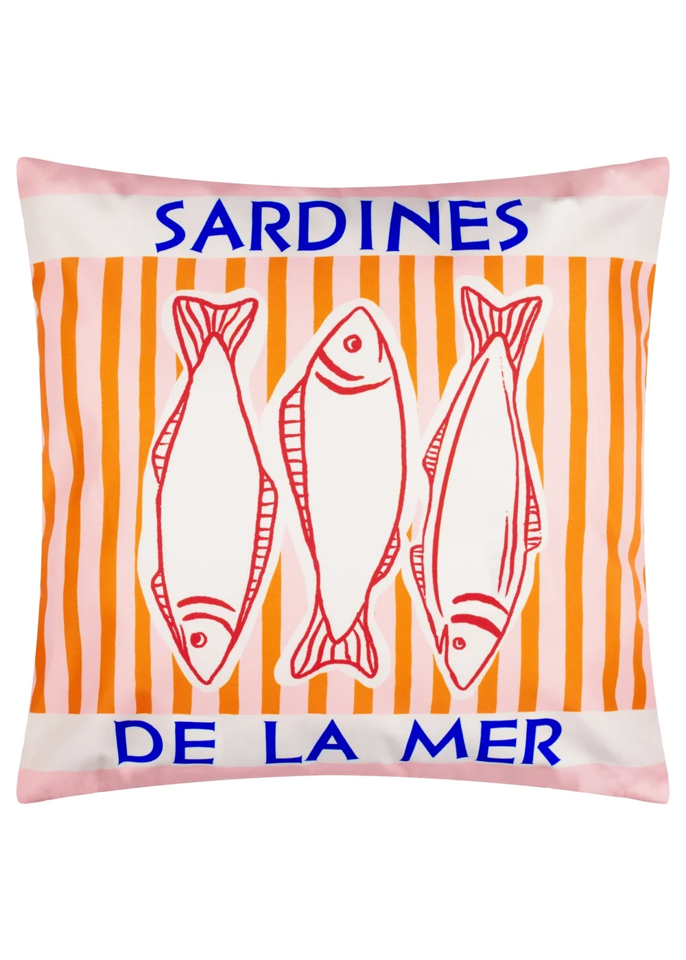 Furn Mediterranean Sardines Pink/Orange Outdoor Cushion (45 x 45cm) - 45cm x 45cm Image 2