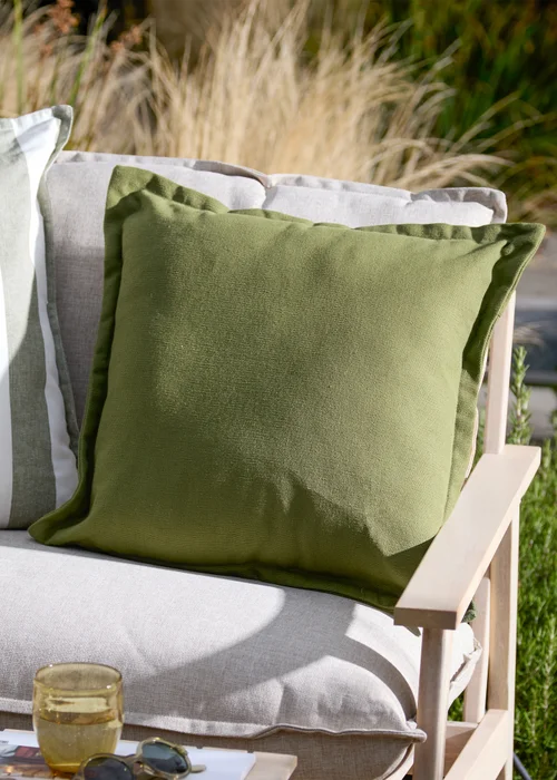 Yard Holmfirth Canvas Eucalyptus Outdoor Cushion (45 x 45cm) - 45cm x 45cm Image 1
