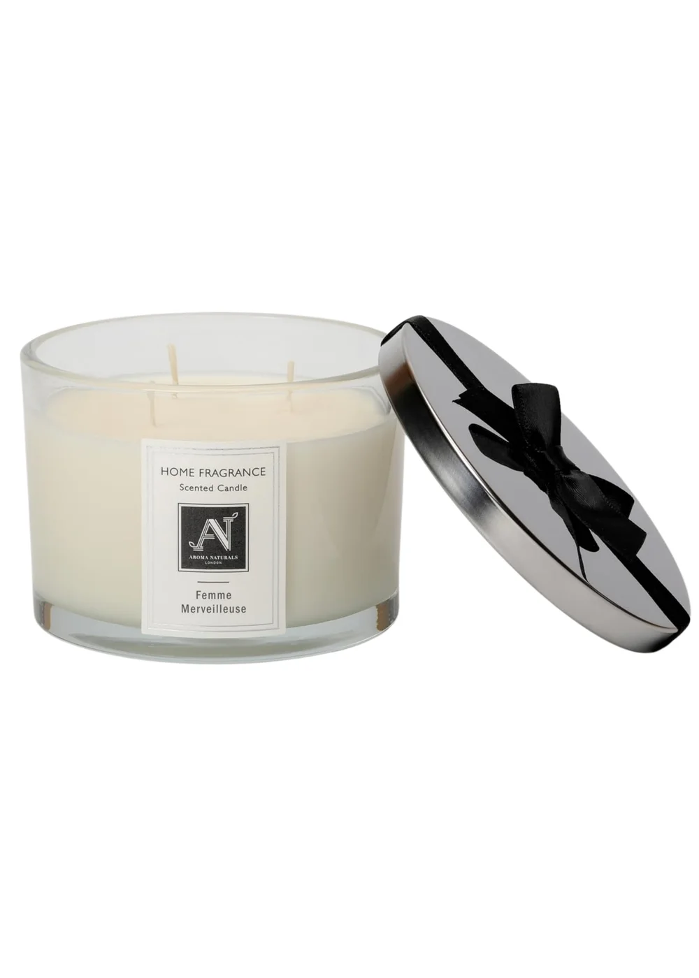 Aroma Naturals London White Minimalist Luxe Femme Merveilleuse 3Wick Scented Candle - XL Image 2