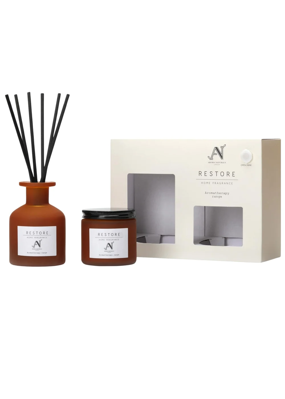 Aroma Naturals London Brown Aroma Naturals London Aromatherapy Candle & Reed Diffuser Gift Set Sleep Scent - Medium Image 1