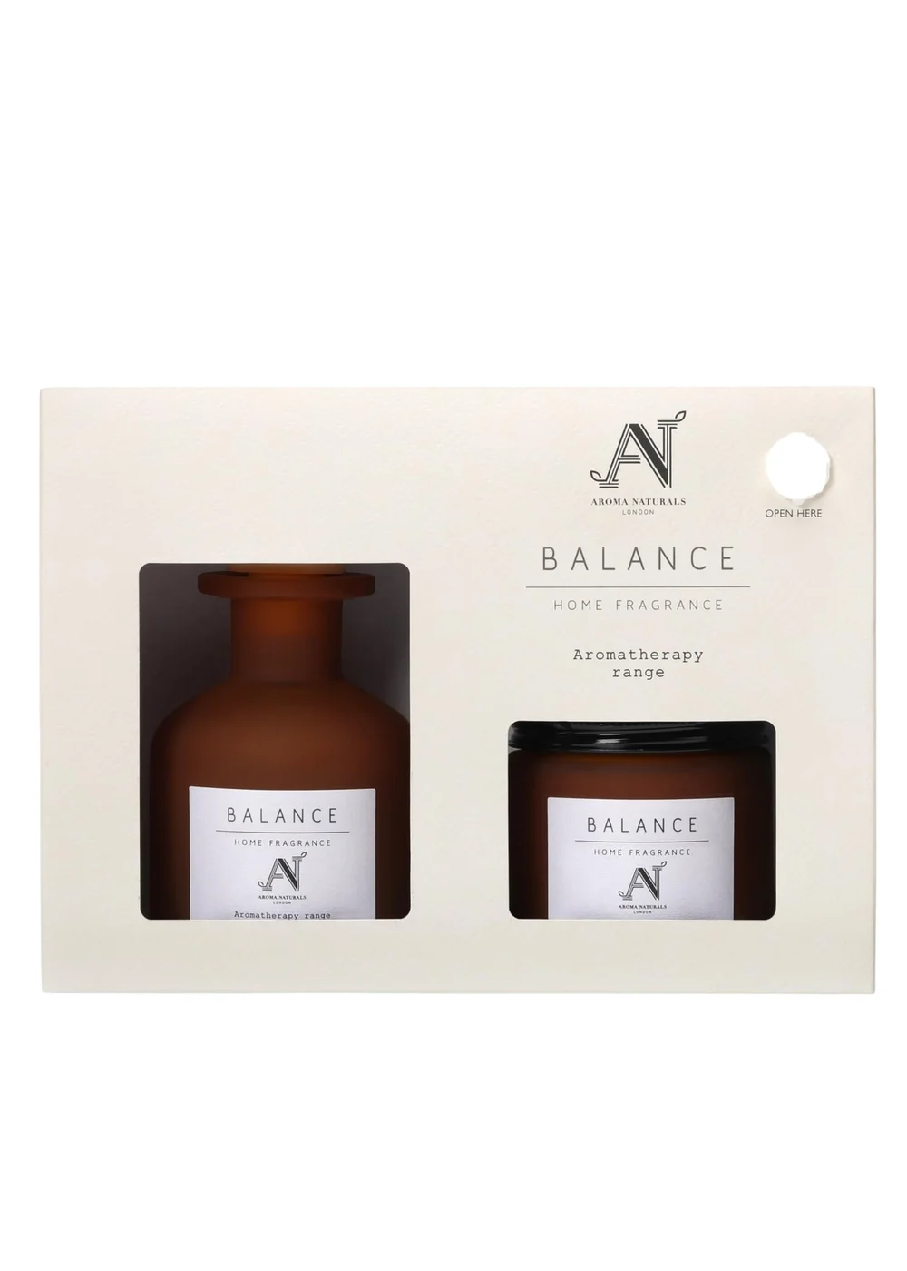 Aroma Naturals London Brown Aromatherapy Candle & Reed Diffuser Gift Set Balance Scent - M Image 3