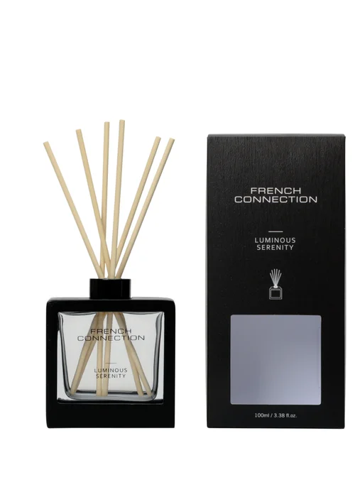French Connection Reed Diffuser Black Wooden Surround Luminous Serenity 100ML (6 Reeds) - 100ml Image 1