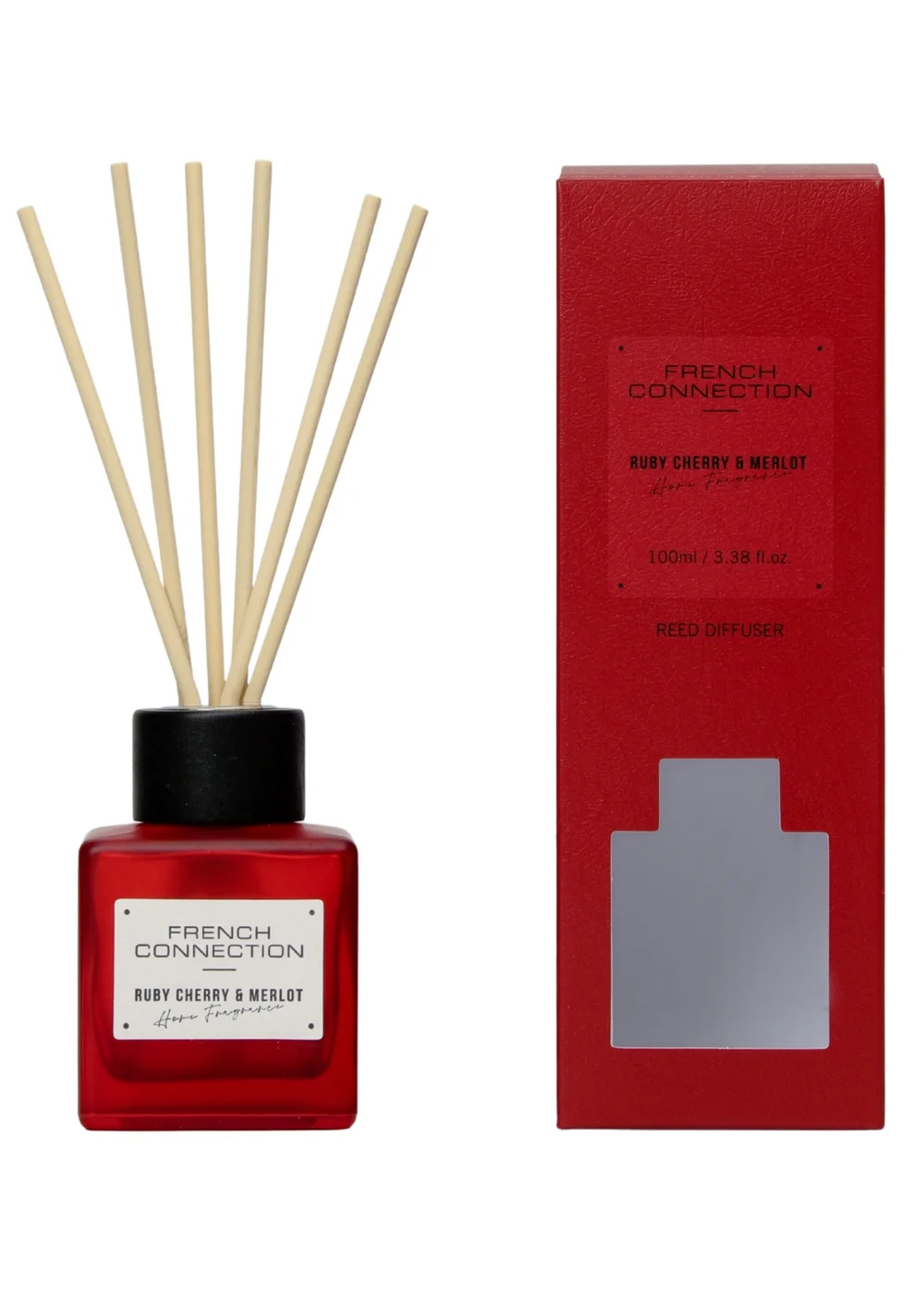 French Connection Red Square Range Cherry & Merlot 100ml Reed Diffuser - 100ml Image 1