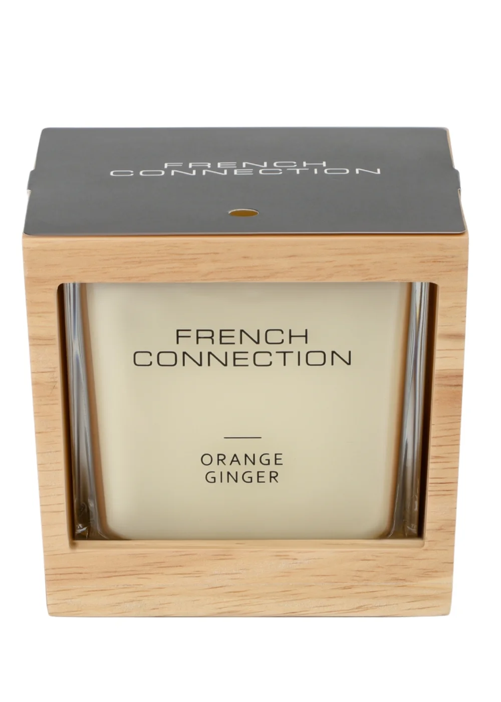 French Connection Large Scented Candle 480G Natural Wooden Surround Orange & Ginger (4 Wick) - Large Image 5