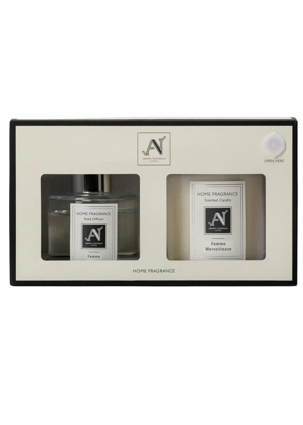 Aroma Naturals London White Minimalist Luxe Candle & Reed Diffuser Gift Set Femme Merveilleuse Scent - M Image 3