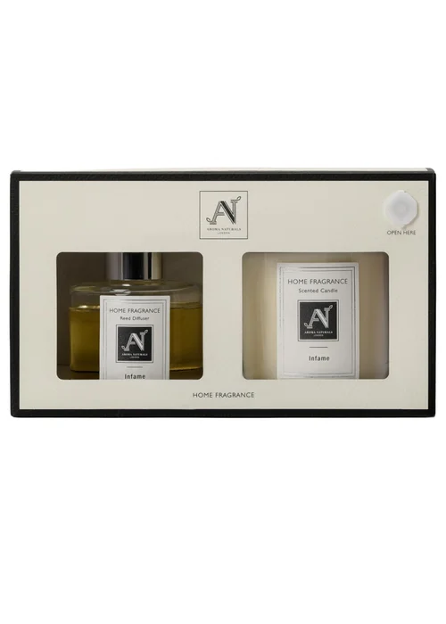 Aroma Naturals London White Minimalist Luxe Candle & Reed Diffuser Gift Set Infame Scent - Medium Image 3