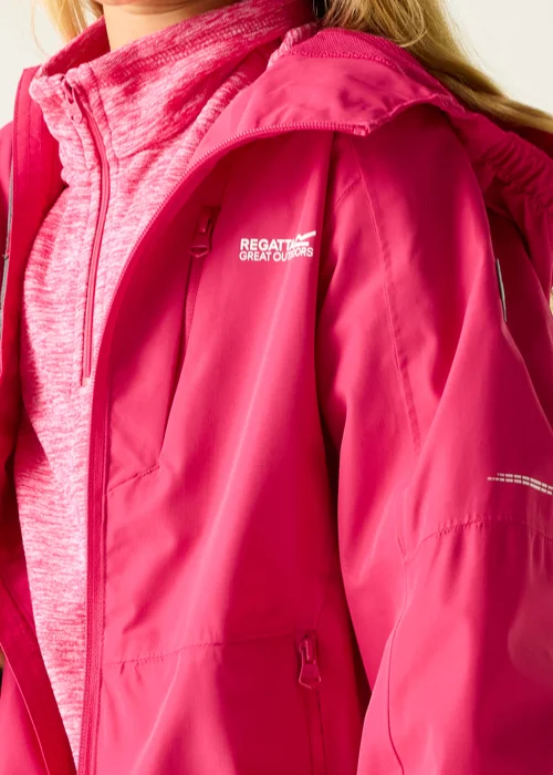 Regatta Pink Potion Calderdale III Waterproof Reflective Jacket (3-13 Years) - 11-12 Yrs Image 4