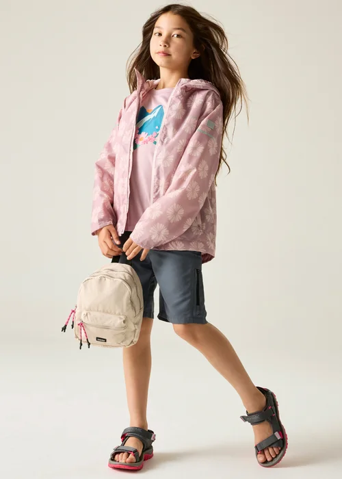 Regatta Lilac Printed Lever II Waterproof Reflective Jacket (3-13 Years) - 13 Yrs Image 3