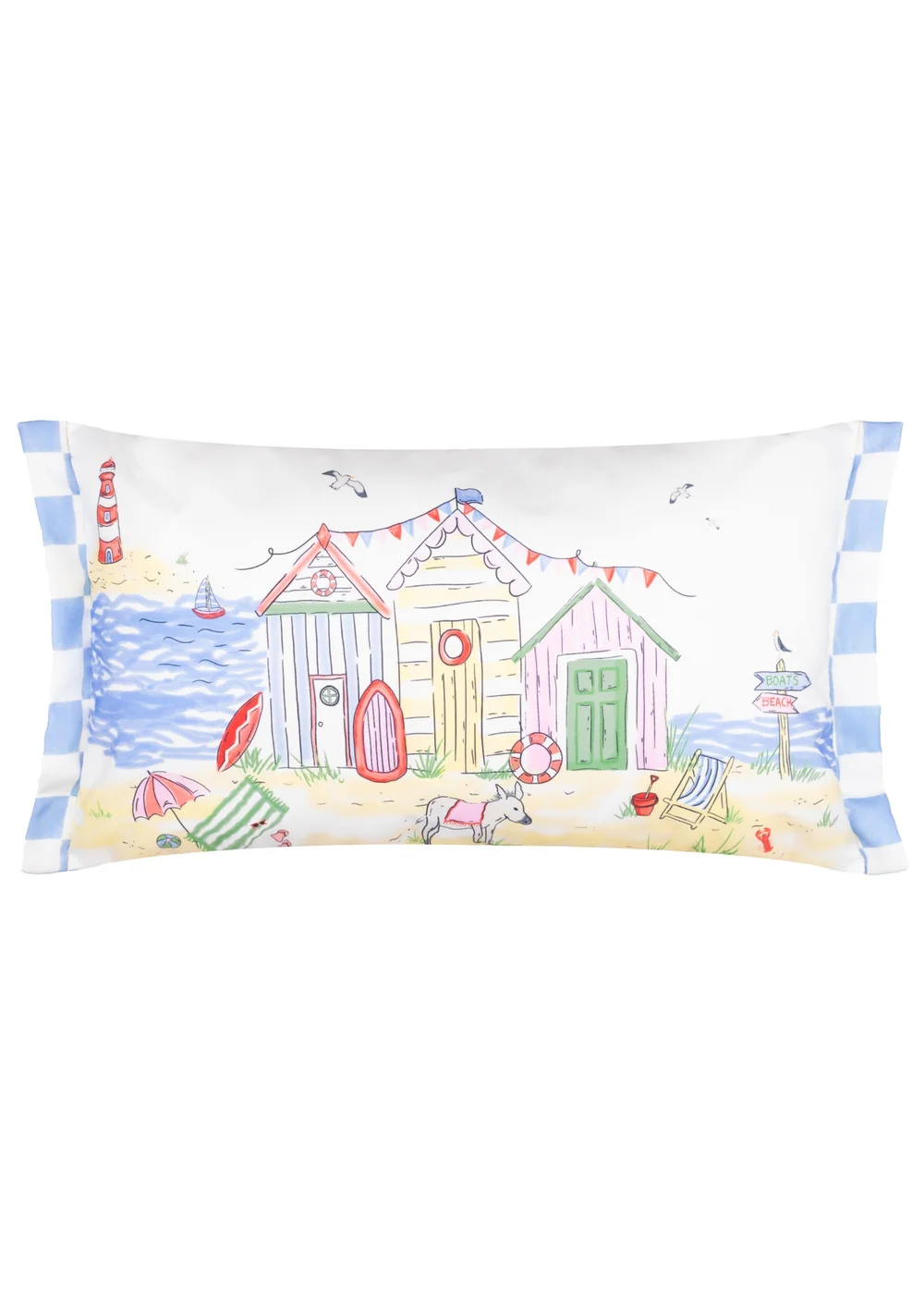 Furn Beach Huts Multicolour Rectangular Outdoor Cushion (30 x 50cm) - 30 x 50cm Image 1
