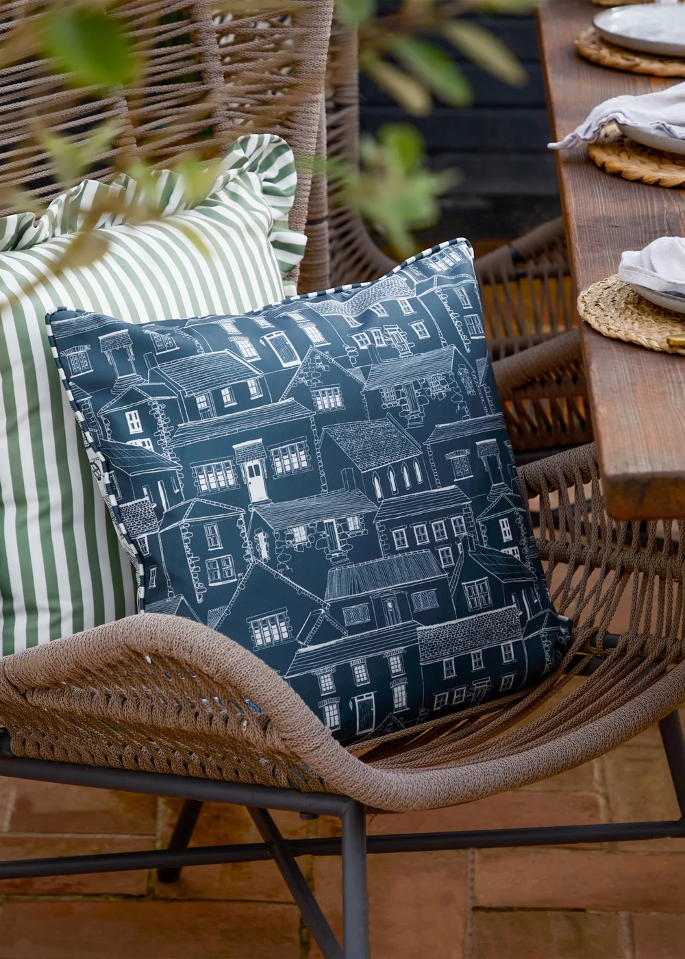 Wylder Abersoch Town Sail Blue Outdoor Cushion (45 x 45cm) - 45cm x 45cm Image 1
