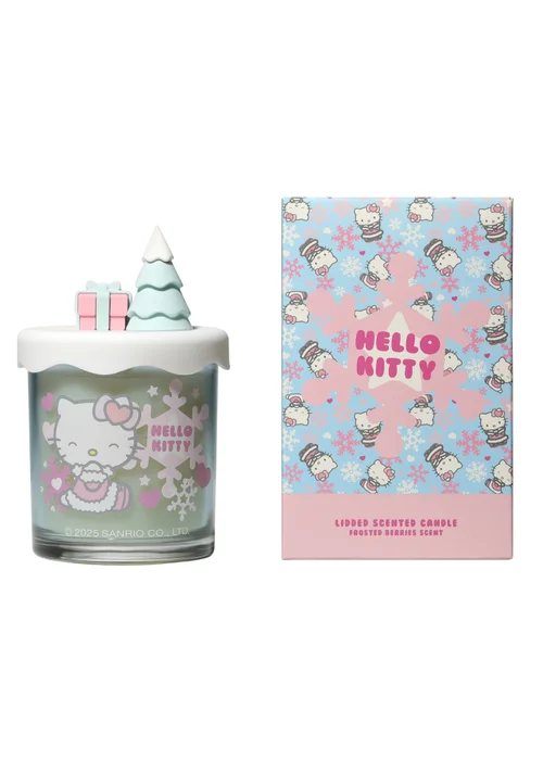 Hello Kitty Frosted Berries Scented Grey Candle 213g 1 Wick with 3D Silicone Lid - Medium Image 1