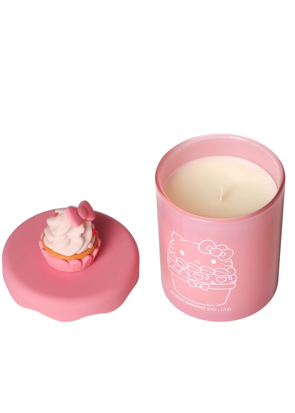 Hello Kitty Bakery Strawberry Cupcake Scented Pink Candle 213g 1 Wick with 3D Silicone Cup Cake Lid - Medium Image 2