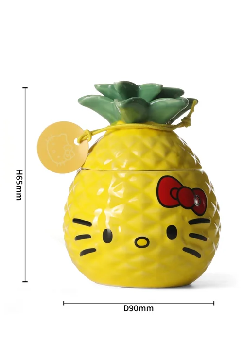 Hello Kitty Tropical Pineapple Scented Yellow Candle 213g 1 Wick with 3D Silicone Lid - Medium Image 3