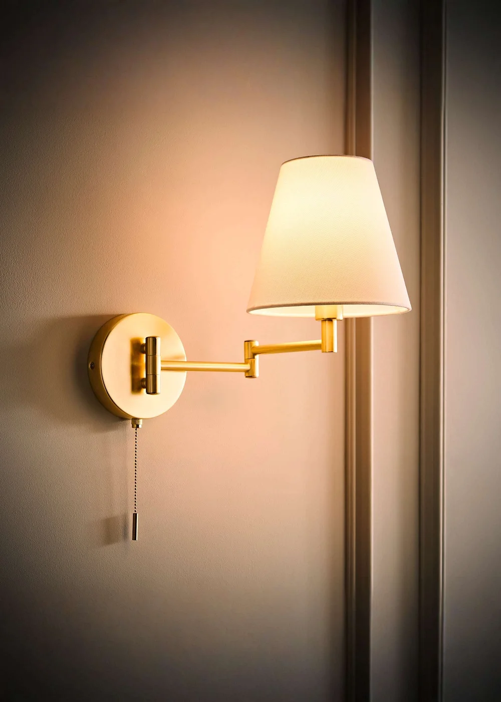 ValueLights Sonia Brushed Gold Adjustable Wall Light - One Size Image 1