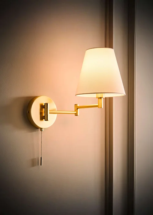ValueLights Sonia Brushed Gold Adjustable Wall Light - One Size Image 1