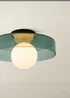 ValueLights Newbury Green Stained Glass Bathroom Ceiling Light Fitting IP44 - One Size Image 6