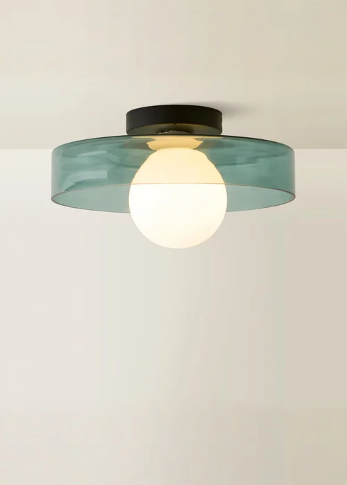 ValueLights Newbury Green Stained Glass Bathroom Ceiling Light Fitting IP44 - One Size Image 3