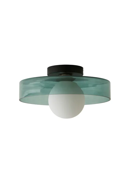 ValueLights Newbury Green Stained Glass Bathroom Ceiling Light Fitting IP44 - One Size Image 4