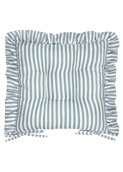 Wylder Millie Ruffle Blue 2 Pack Indoor/Outdoor Seat Pads (40 x 40cm) - 40cm x 40cm Image 3
