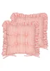 Wylder Millie Ruffle Pink 2 Pack Indoor/Outdoor Seat Pads (40 x 40cm) - 40cm x 40cm Image 2
