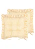 Wylder Millie Ruffle Yellow 2 Pack Indoor/Outdoor Seat Pads (40 x 40cm) - 40cm x 40cm Image 2