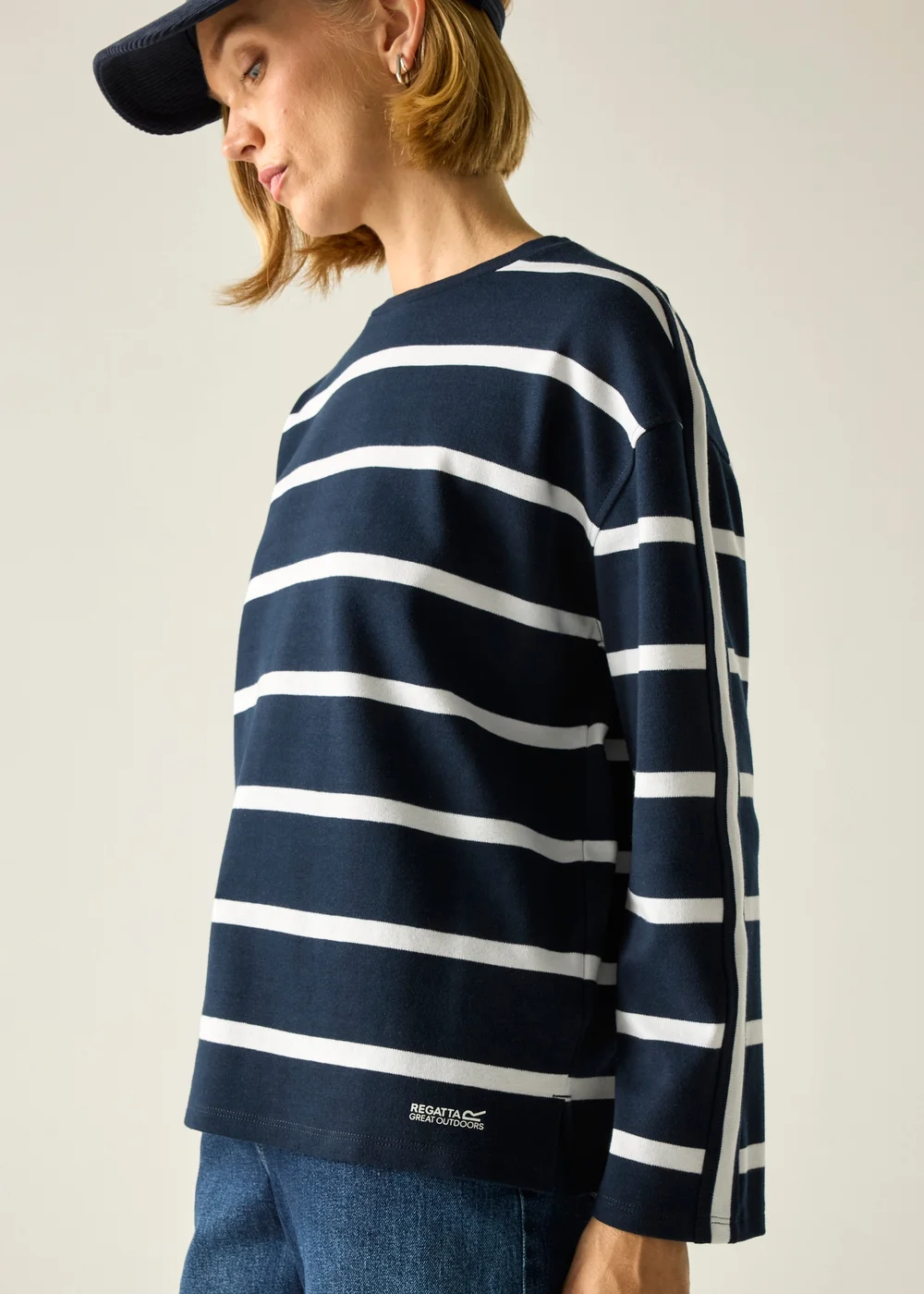 Regatta Navy White Stripe Avira Sweatshirts - 16 Image 4