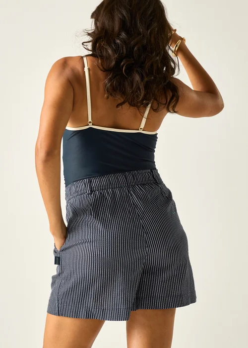 Regatta Navy White Wavy Stripe Sabelle Lightweight Shorts - 16 Image 3