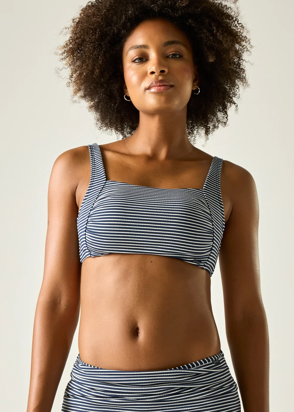 Regatta Navy White Seeksucker Stripe Loria Bikini Top - 12 Image 5