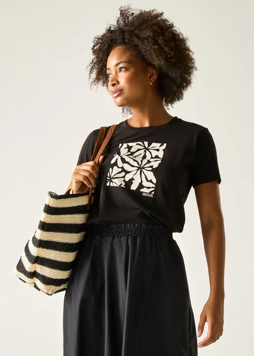 Regatta Black Abstract Floral Filandra IX T-Shirt - 26 Image 2