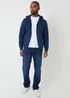 Threadbare Dark Blue Cotton Blend Zip Through Hoodie - XXL Image 3