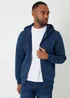 Threadbare Dark Blue Cotton Blend Zip Through Hoodie - XXL Image 1