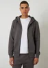 Threadbare Grey Cotton Blend Zip Through Hoodie - Large Image 1