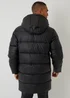 Threadbare Black Showerproof PU Longline Puffer Coat - M Image 2