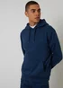 Threadbare Dark Blue Cotton Blend Pullover Hoody - Large Image 1