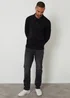 Threadbare Black Knitted Long Sleeve Polo Jumper - XXL Image 3