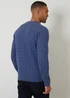 Threadbare Blue Cable Knit Crew Neck Jumper - Medium Image 2