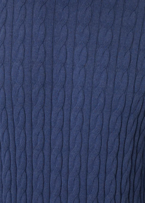 Threadbare Blue Cable Knit Crew Neck Jumper - Medium Image 4