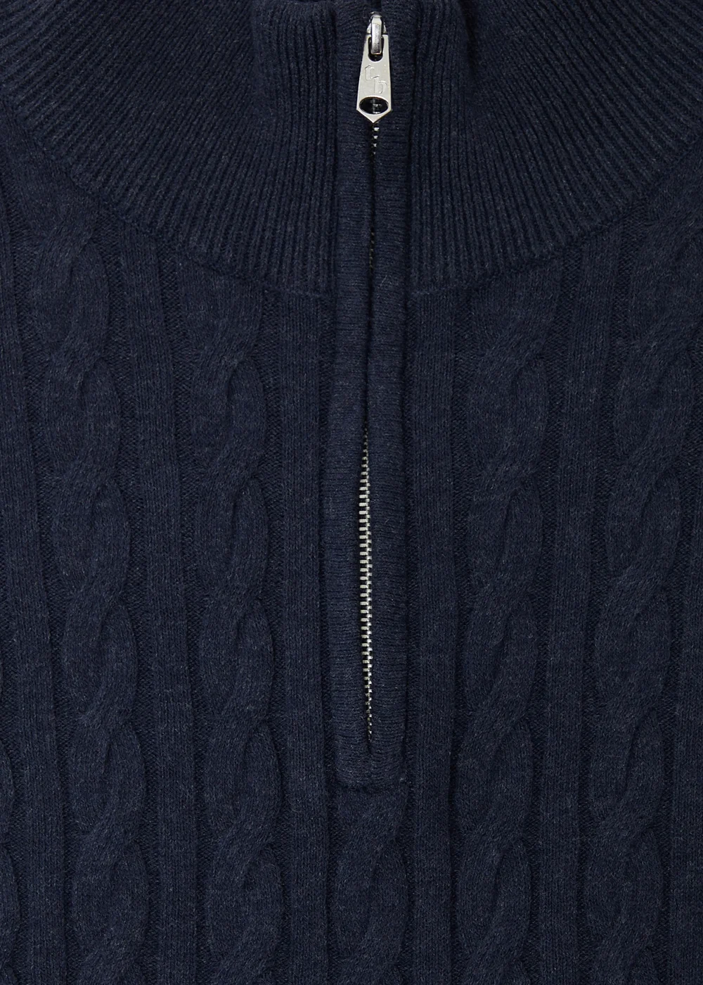 Threadbare Navy Cable Knit Quarter Zip Jumper - 2XL Image 5