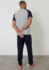 Threadbare Navy Raglan Short Sleeve Lounge Set - Small Image 2