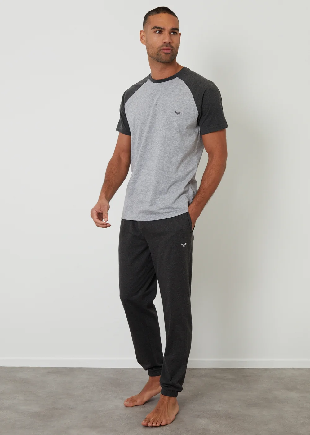 Threadbare Grey Raglan Short Sleeve Lounge Set - XXL Image 1