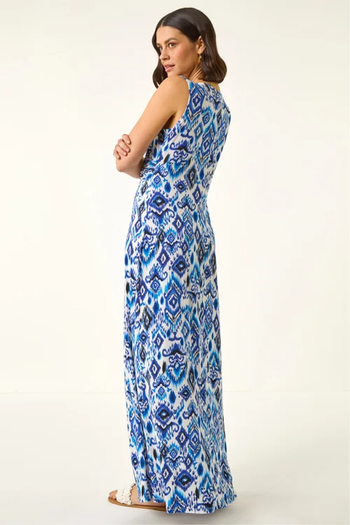 Roman Blue Aztec Twist Maxi Dress - 14 Image 3