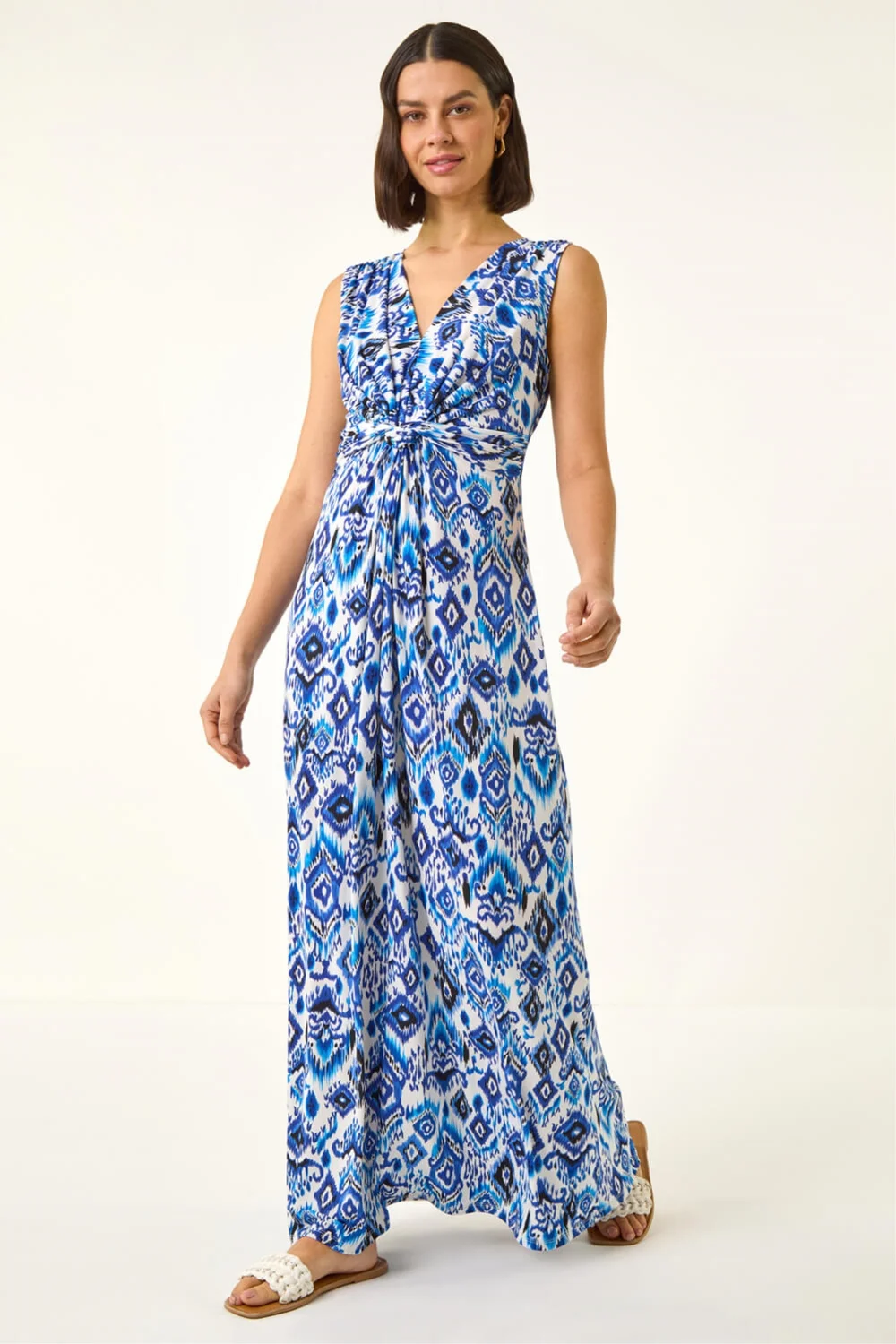 Roman Blue Aztec Twist Maxi Dress - 14 Image 2