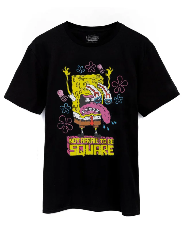 Vanilla Underground SpongeBob SquarePants Not Afraid To Be Square Black T-Shirt