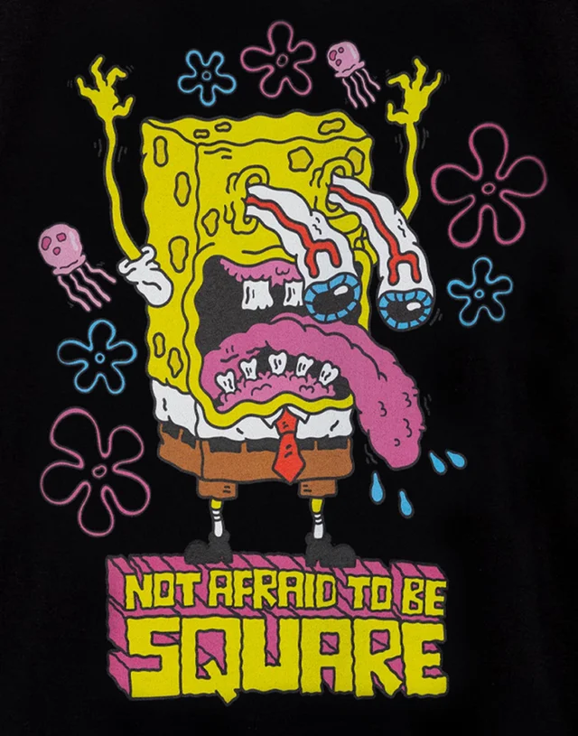 Vanilla Underground SpongeBob SquarePants Not Afraid To Be Square Black T-Shirt