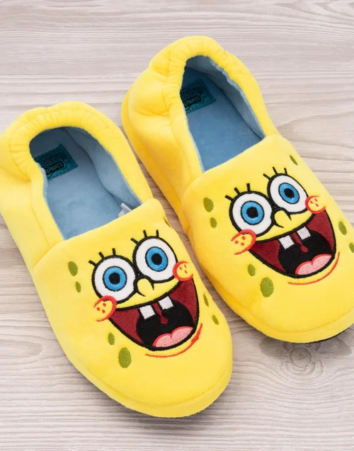 Vanilla Underground SpongeBob SquarePants Kids Slip On Slippers (10 - 4 UK) - Size 1 Infants Footwear Image 2
