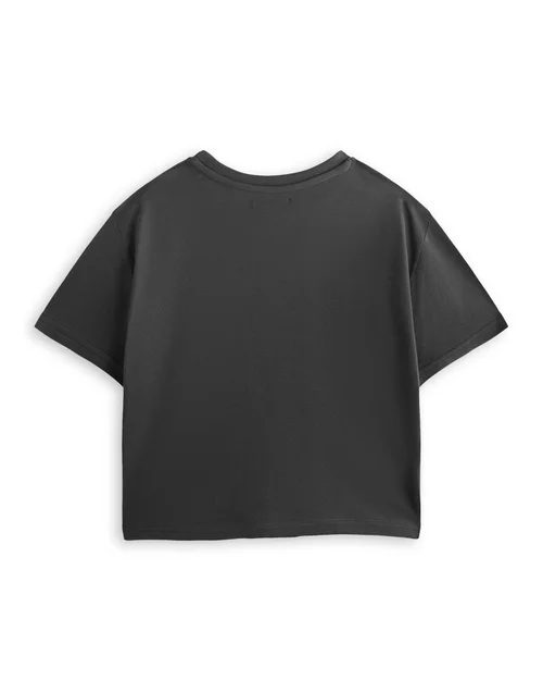 Vanilla Underground Twilight Team Edward Grey Cropped T-Shirt - Large Image 2