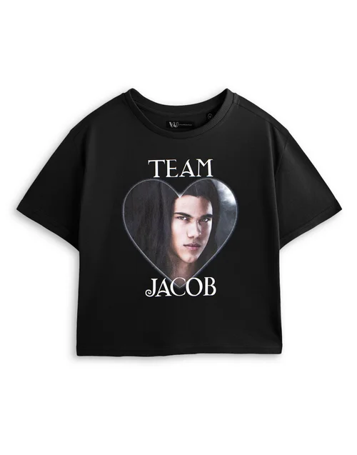Vanilla Underground Twilight Team Jacob Black Cropped T-Shirt - Small Image 1