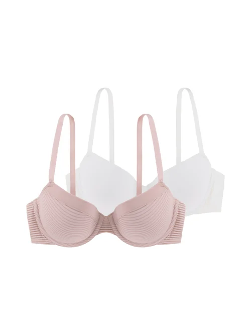 Dorina Demi Pink/Ivory Louise Light Padded 2 Pack - 34A Image 1